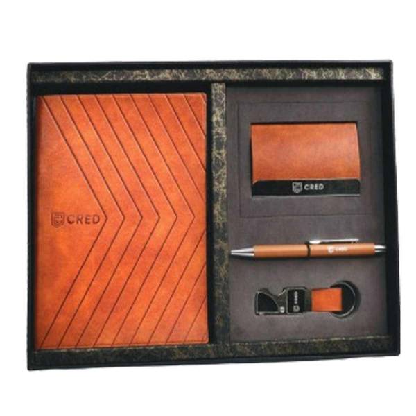 3 In 1 Tan Leatherette Notebook Gift Set Manufacturers, Suppliers in Maharashtra