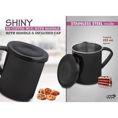 Black Stainless Steel Coffee Mug Round Shape for Personalized Office Use Manufacturers in Gurugram