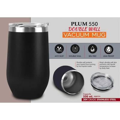 Black Stainless Steel Mug Round Design Customized for Gifting Manufacturers in West Bengal