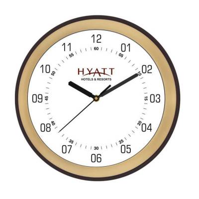 Decorative Gold Round Wall Clock With Printed Design Manufacturers in Hyderabad