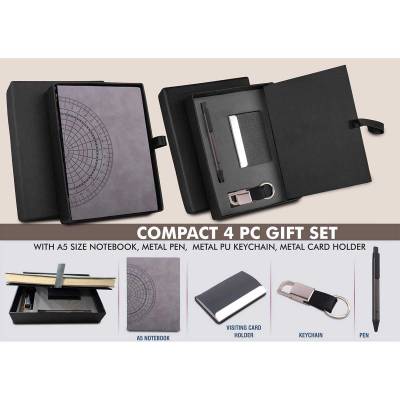 Elegant Black PU Corporate Gift Set with Notebook Pen Keychain and Cardholder Manufacturers in Ahmedabad