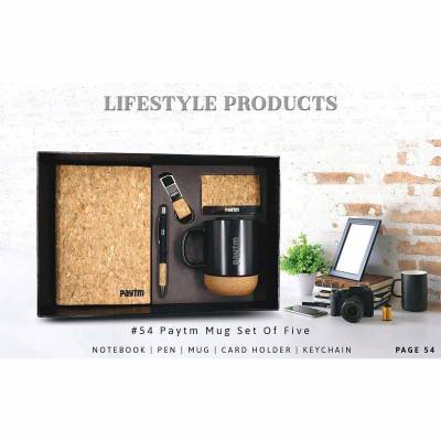 Elegant Brown Leather Mug Corporate Gift Set for Gifting Manufacturers in Ahmedabad