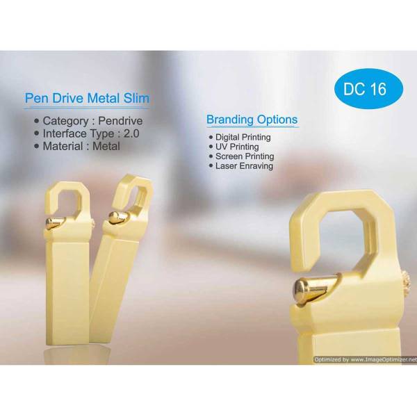 Golden Hook Shape Metal Pendrive Manufacturers, Suppliers in Jasola