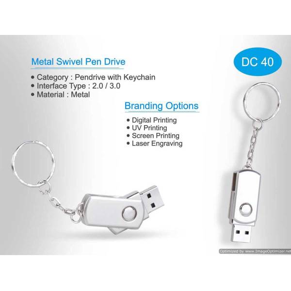 Metal Swivel Pendrive With Keychain Manufacturers, Suppliers in Jasola