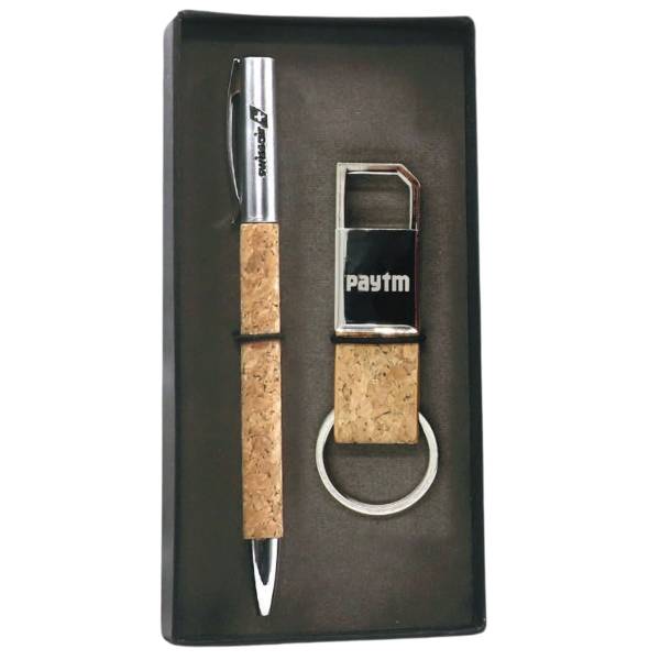 Personalized Cork Metal Pen & Keychain Corporate Gift Set Manufacturers, Suppliers in Maharashtra