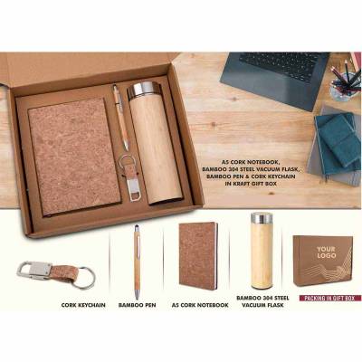 Premium 4 In 1 Brown Leather Promotional Gift Set for Promotional Gift Manufacturers in Ahmedabad