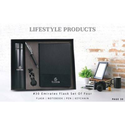 Premium Quality Emirates Black Flask Set Box for Business Gifting Manufacturers in Ahmedabad