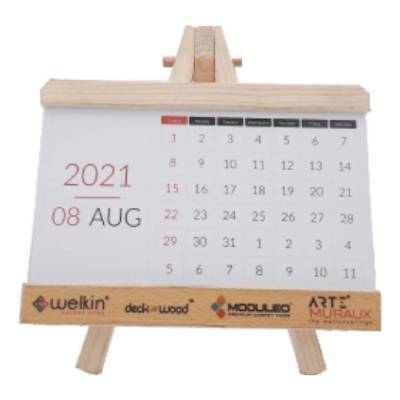 Screen Printed Wooden Table Calendar Stand for Corporate Gifting Manufacturers in Hyderabad