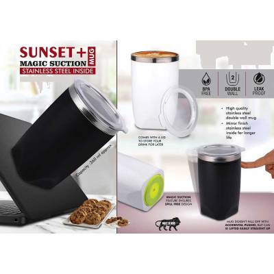 Stainless Steel Mug Customized Black and White Perfect for Gifting Manufacturers in Lucknow