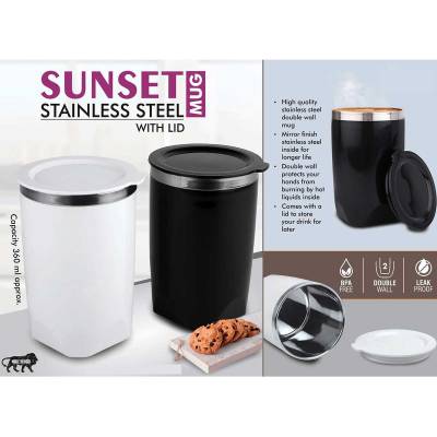 Stainless Steel Round Mug with Lid Matte Finish Customizable for Office Manufacturers in Connaught Place