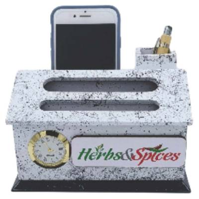 White Wooden Pen Stand with Digital Clock Ideal for Office Use Manufacturers in Lucknow